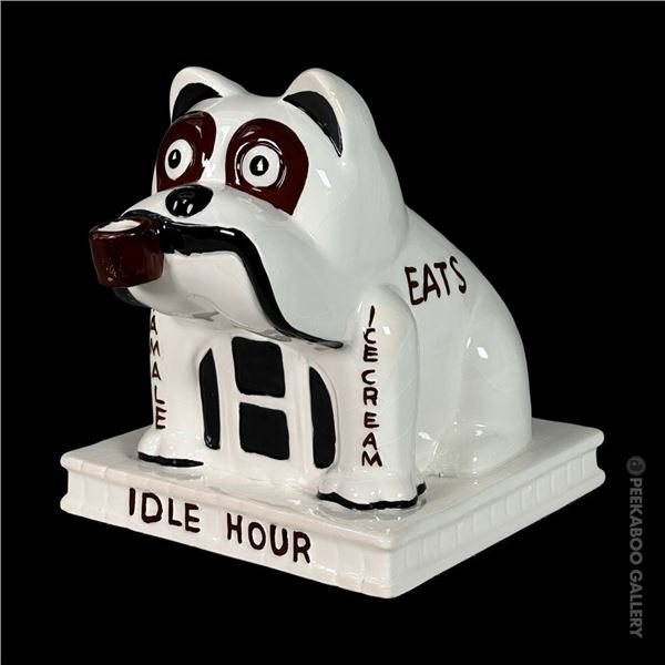IDLE HOUR LIMITED EDITION SMOKIN' BULLDOG CAFE INCENSE BURNER/ASHTRAY IN ORIGINAL BOX.