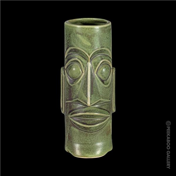 GREEN OUTRIGGER CANNERY ROW TIKI MUG w/ ORIG. OMC STICKER.