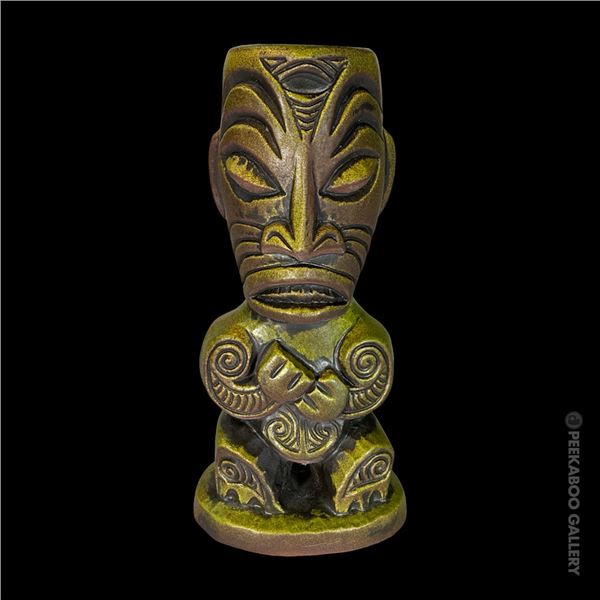 TIKI CAT 2nd ANNIVERSARY "NGERO MOHOAO" GREEN EDITION MUG BY TIKI DIABLO.