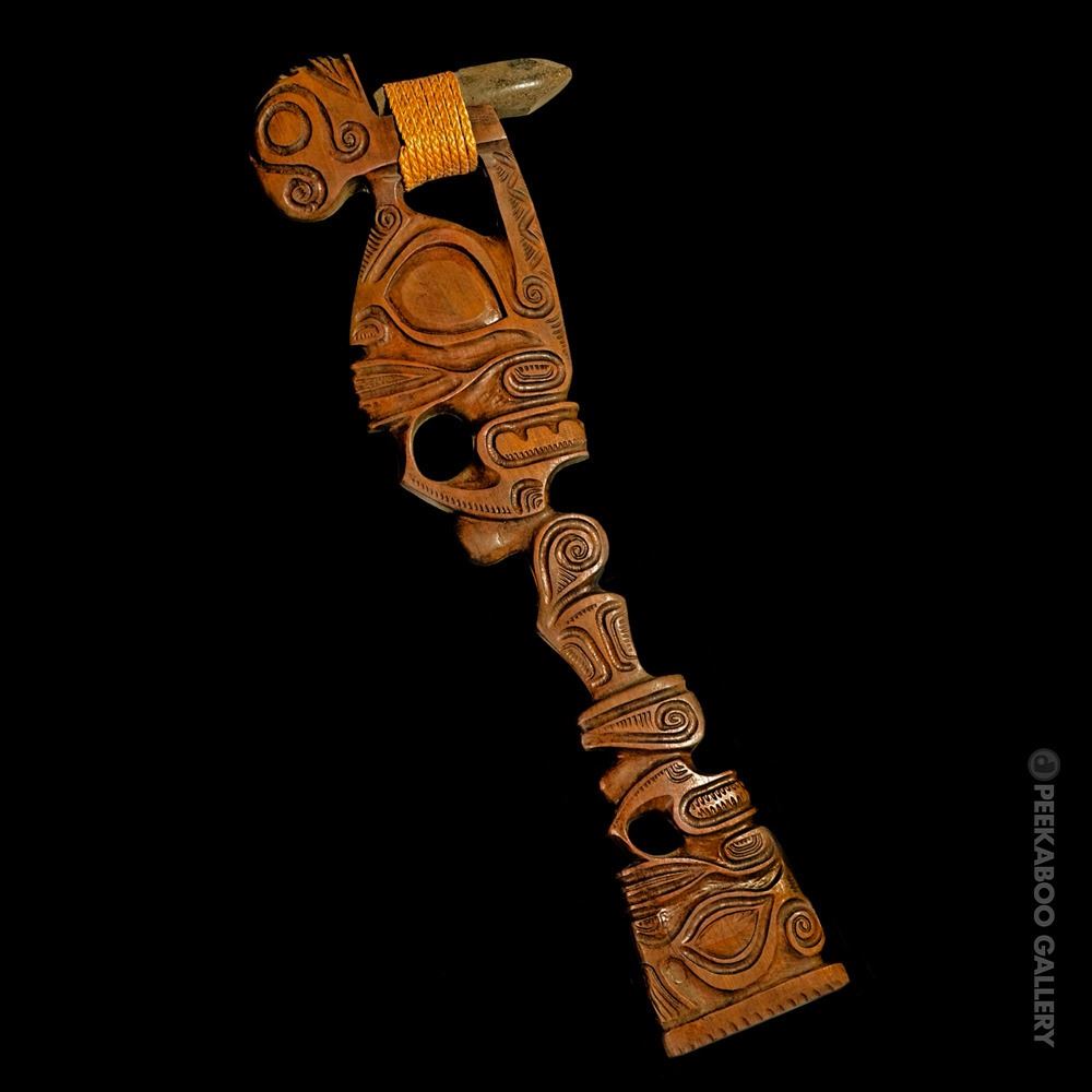 HAND CARVED MARQUESAN CEREMONIAL STONE ADZE 