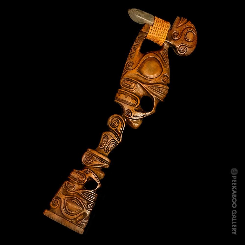 HAND CARVED MARQUESAN CEREMONIAL STONE ADZE 