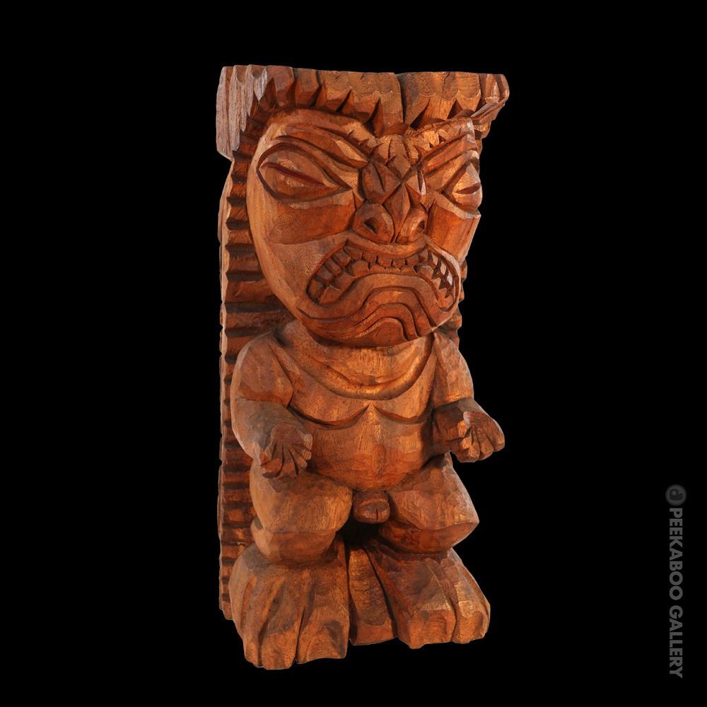 LARGE CARVED TIKI FIGURE WITH SMALL PHALLUS (YOU CAN'T HAVE IT ALL!).