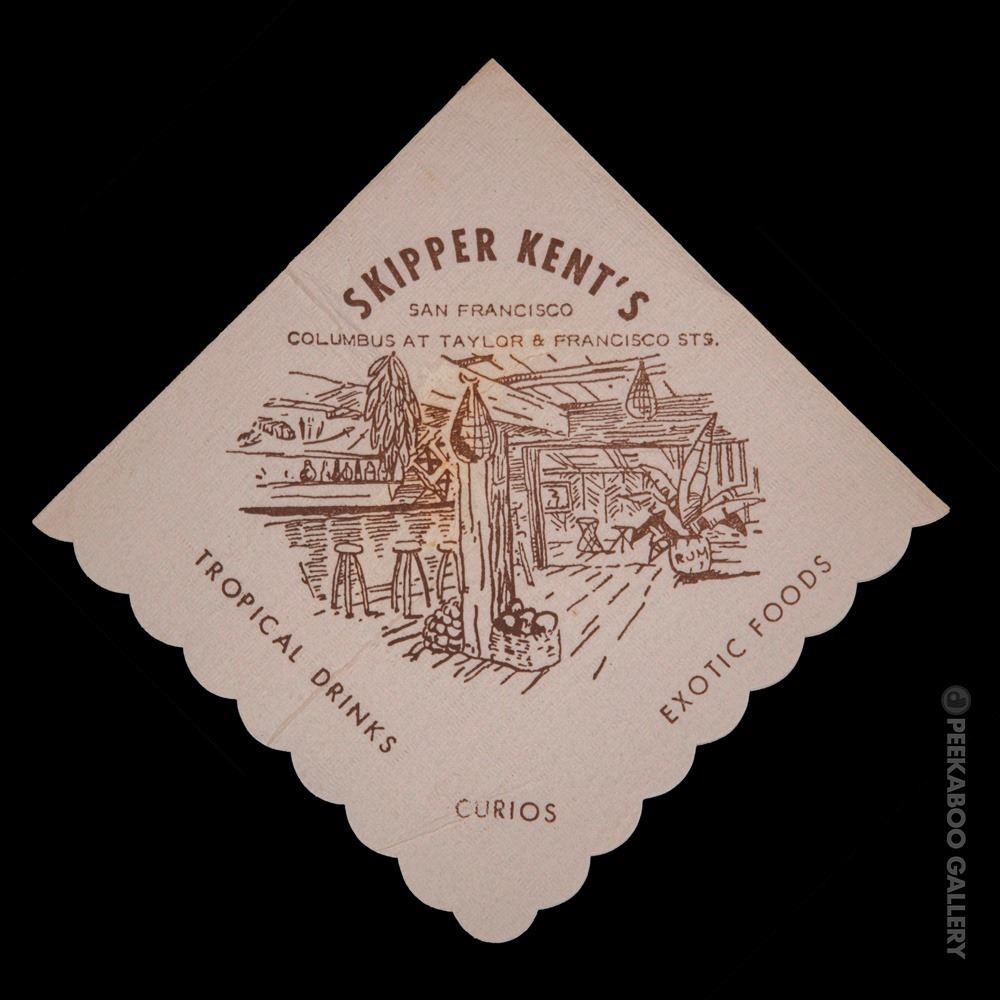 SKIPPER KENT'S SAN FRANCISCO COCKTAIL NAPKIN.