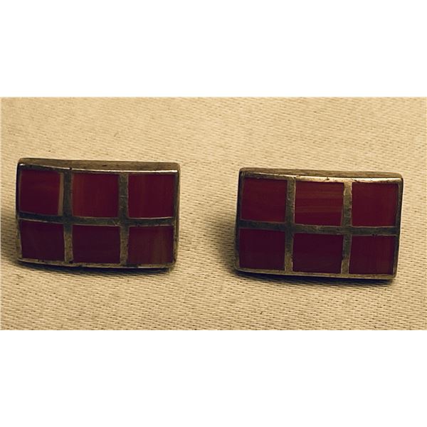 Red Coral Earings Set in .935 Silver