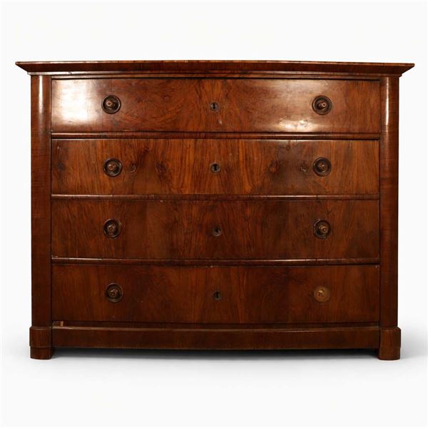 Biedermeier Walnut Veneer Chest of Drawers