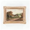 Image 1 : Signed Countryside Cottage Landscape Oil Painting