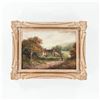 Image 4 : Signed Countryside Cottage Landscape Oil Painting