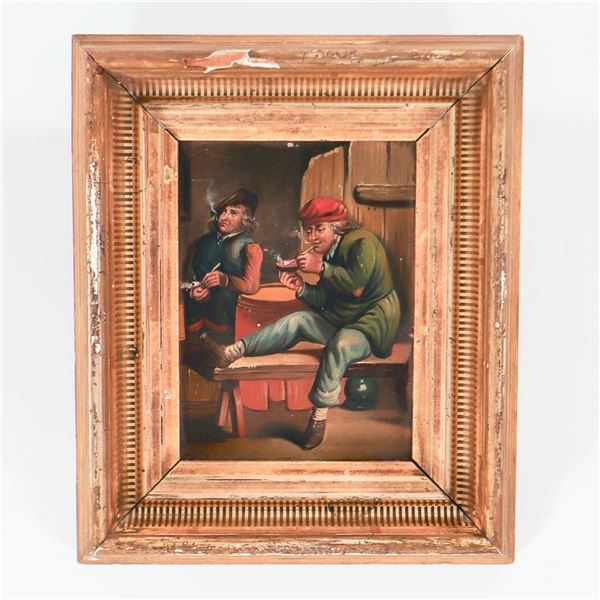 Continental School Genre Scene, Oil on Tin, c. 1880-1910