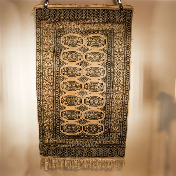 Bokhara-Style Hand-Knotted Wool Rug, 5 x 3 Ft., Late 20th Century