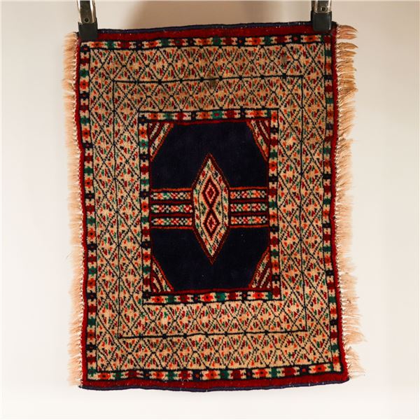 Persian Village Hand-Knotted Wool Mat, 22.5 x 17 Inches