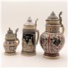 Image 1 : Three German Pewter-Lidded Ceramic Beer Steins