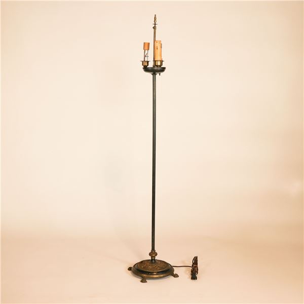 Neoclassical Cast-Metal Two-Light Floor Lamp, Early 20th Century
