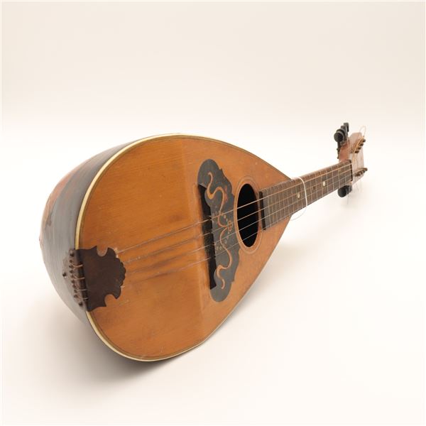 Early 20th Century Bowl-Back Mandolin with Painted Pickguard Decoration