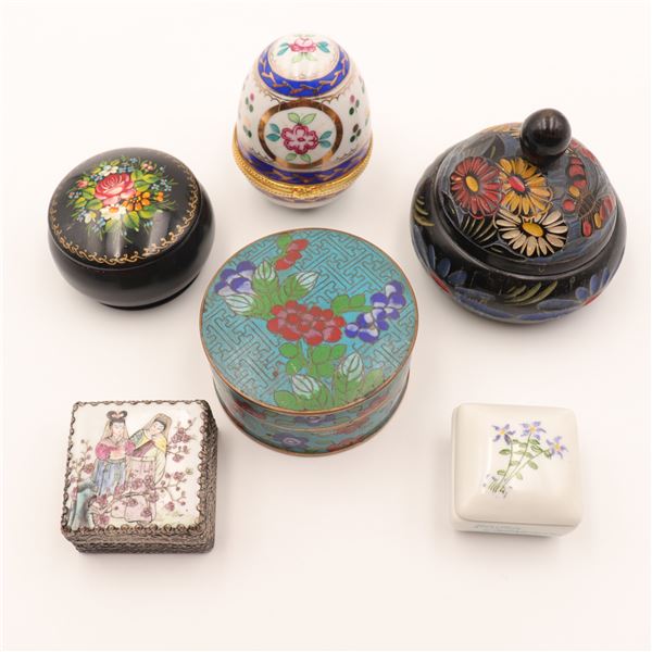 Assorted Decorative Trinket Boxes, 6 pcs