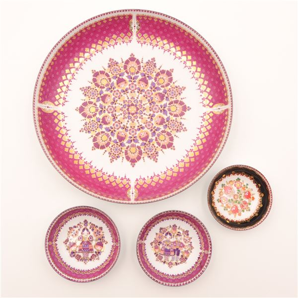 Assorted Austrian Enamel-on-Metal Dishes, including Steinböck, 4 pcs