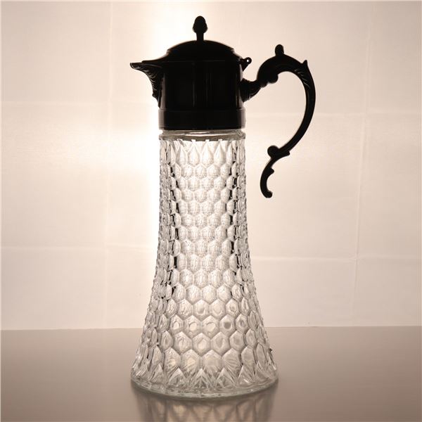 Italian Silverplate-Mounted Glass Claret Jug