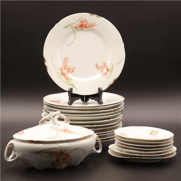 Unmarked Continental Porcelain Partial Floral Dessert Service