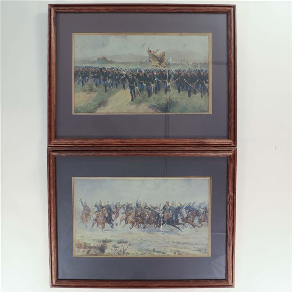 Pair of Framed Military Prints after Ludwig Koch
