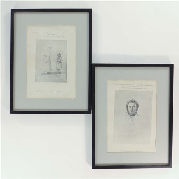 Pair of Wiener Schubertbund Schubert Commemorative Prints, circa 1928