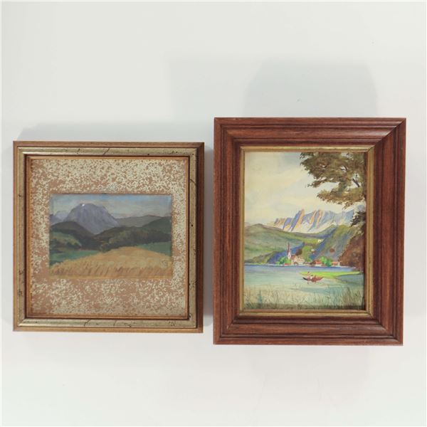 Pair of Small Framed Continental Landscape Studies