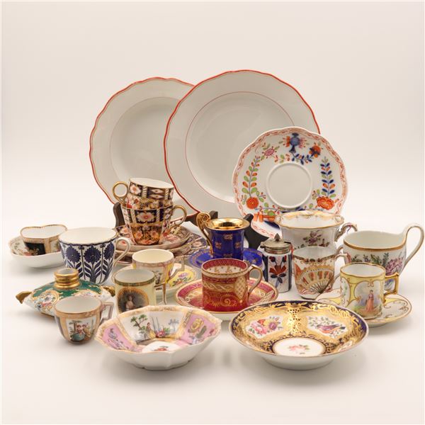 Assembled Group of English and Continental Porcelain Tea and Cabinet Wares
