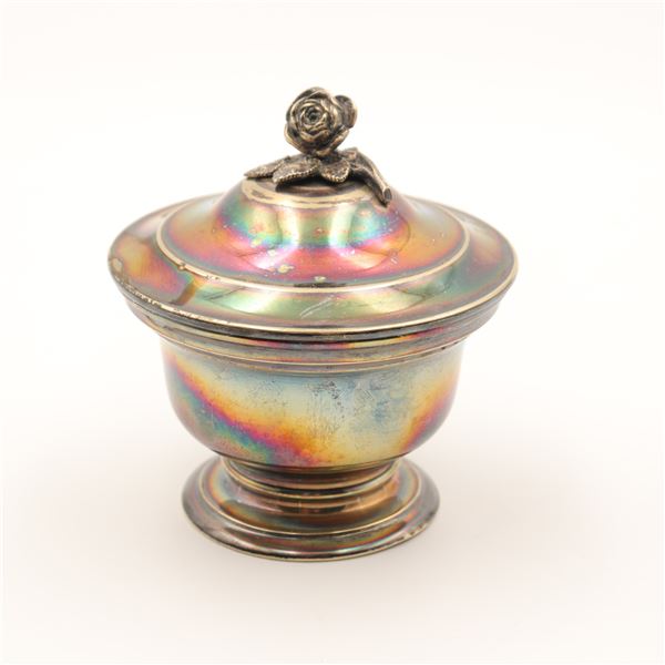 Footed Covered Bonbonnière with Rose Finial