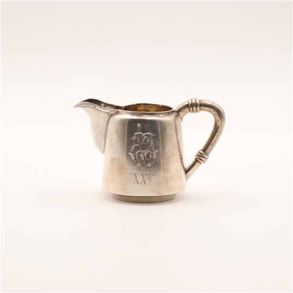 Russian 84 Standard Silver Creamer, Monogrammed