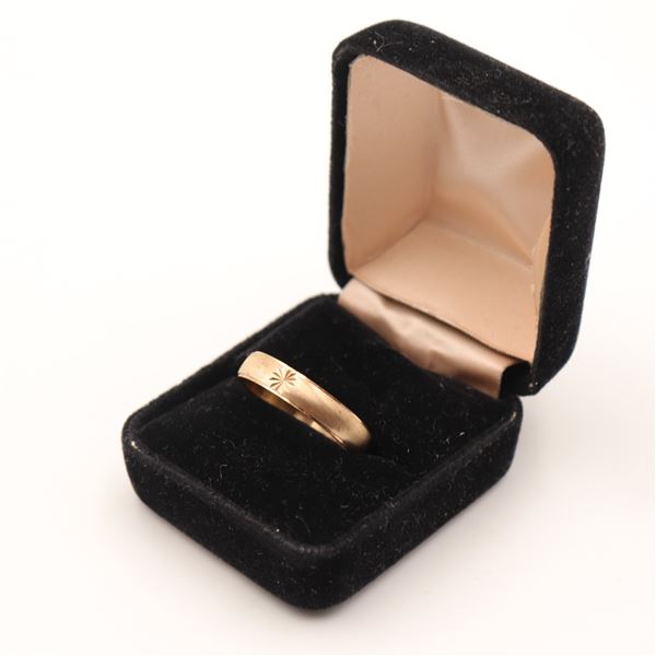 ARAS 10K Yellow Gold Textured Men’s Band Ring