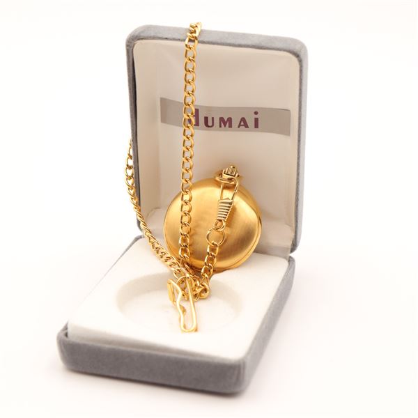 Swiss-made Dumai quartz hunter pocket watch