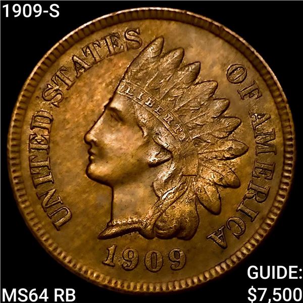 1909-S Indian Head Cent GEM PROOF RB