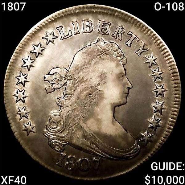 1807 O-108 Draped Bust Half Dollar NEARLY UNCIRCULATED