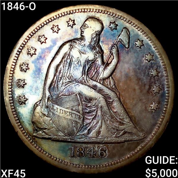 1846-O Seated Liberty Dollar NEARLY UNCIRCULATED