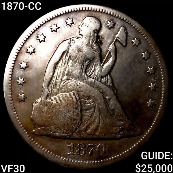1870-CC Seated Liberty Dollar LIGHTLY CIRCULATED