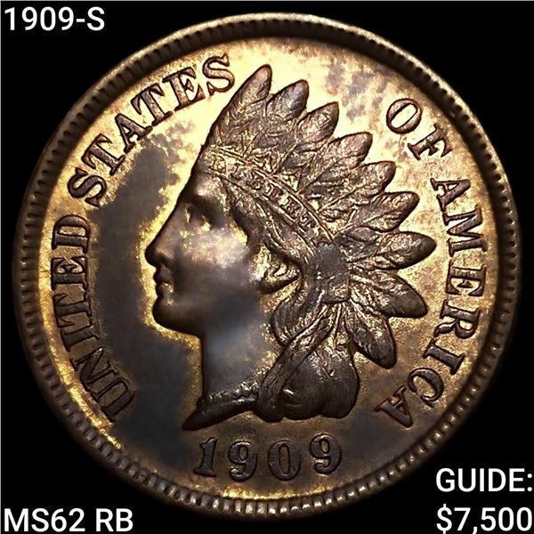 1909-S Indian Head Cent UNCIRCULATED RB