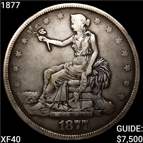 1877 Silver Trade Dollar NEARLY UNCIRCULATED