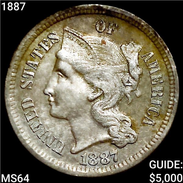 1887 Nickel Three Cent CHOICE BU