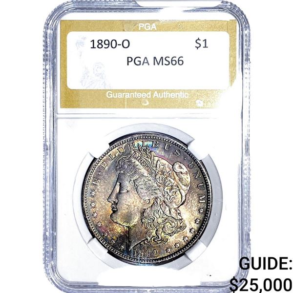 1890-O Morgan Silver Dollar PGA MS66
