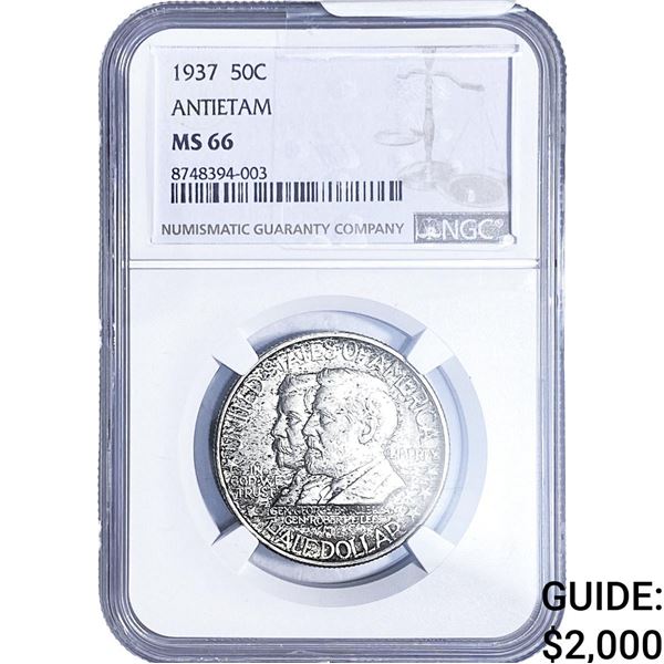 1937 Antietam Half Dollar NGC MS66