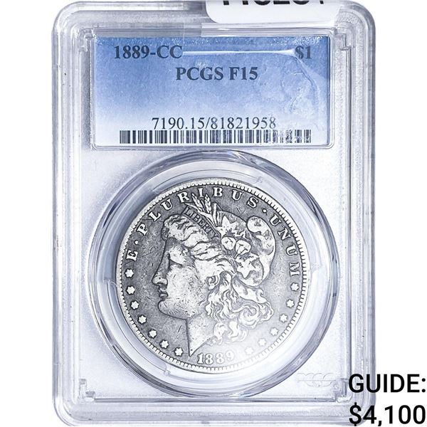 1889-CC Morgan Silver Dollar PCGS F15