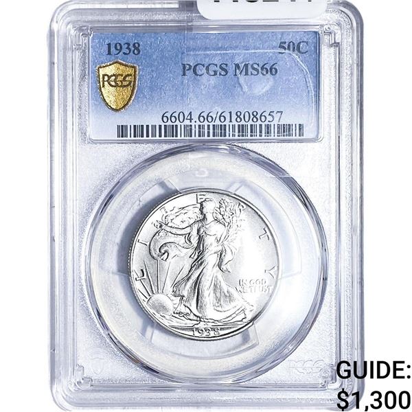 1938 Walking Liberty Half Dollar PCGS MS66