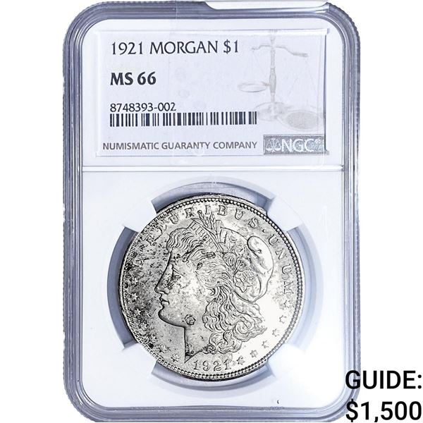 1921 Morgan Silver Dollar NGC MS66