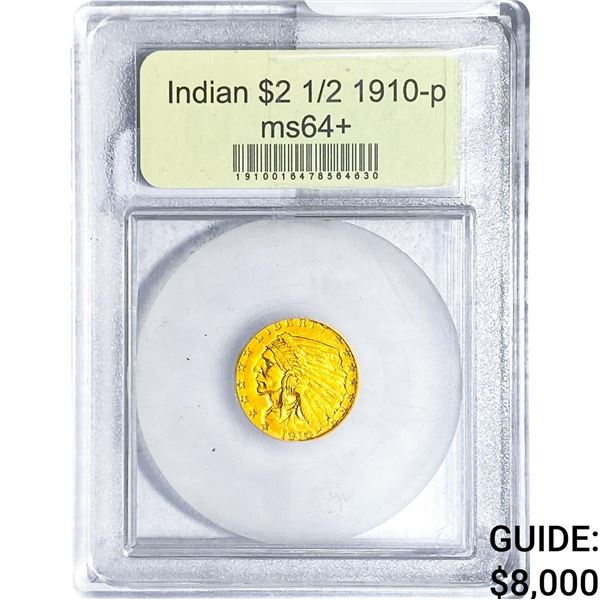 1910 $2.50 Gold Quarter Eagle USCG MS64+