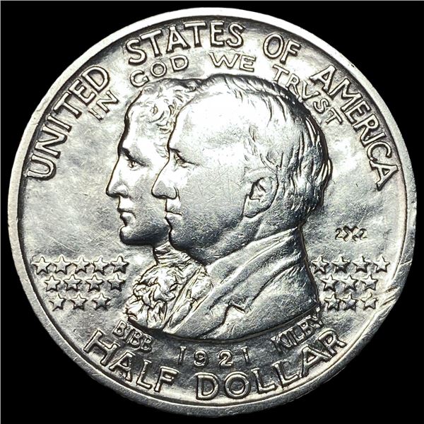 1921 Silver Alabama Half Dollar 2x2 NEARLY UNCIRCULATED