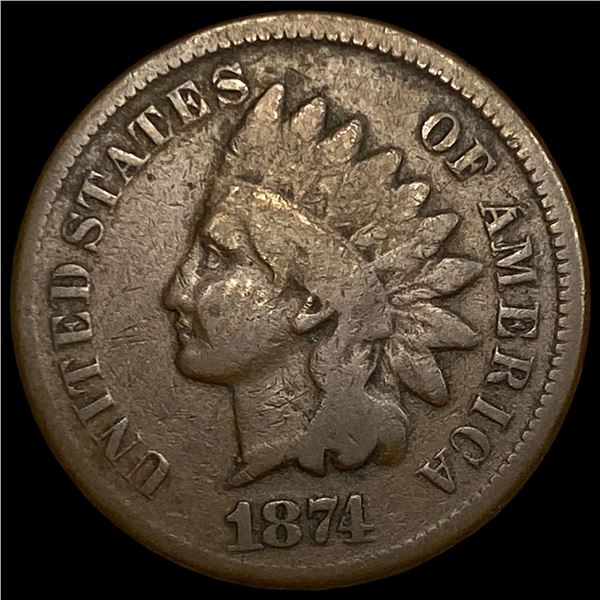 1874 Indian Head Cent NICELY CIRCULATED