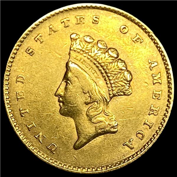 1855 Gold $1 Indian Princess Type 2 CHOICE AU