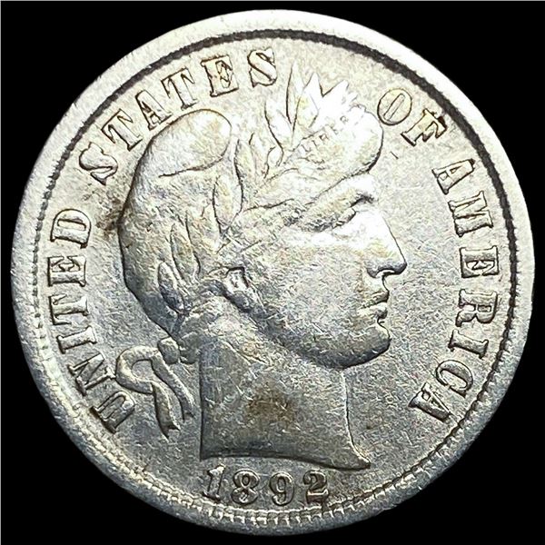 1892 Silver Barber Dime NEARLY UNCIRCULATED