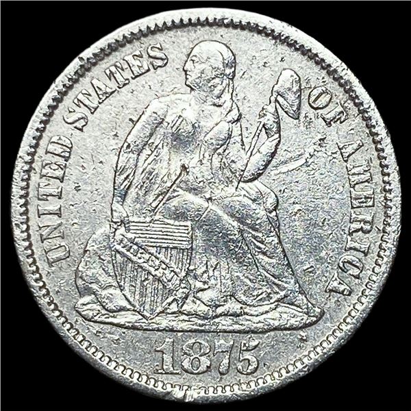 1875-CC Silver Seated Liberty Dime HIGH GRADE