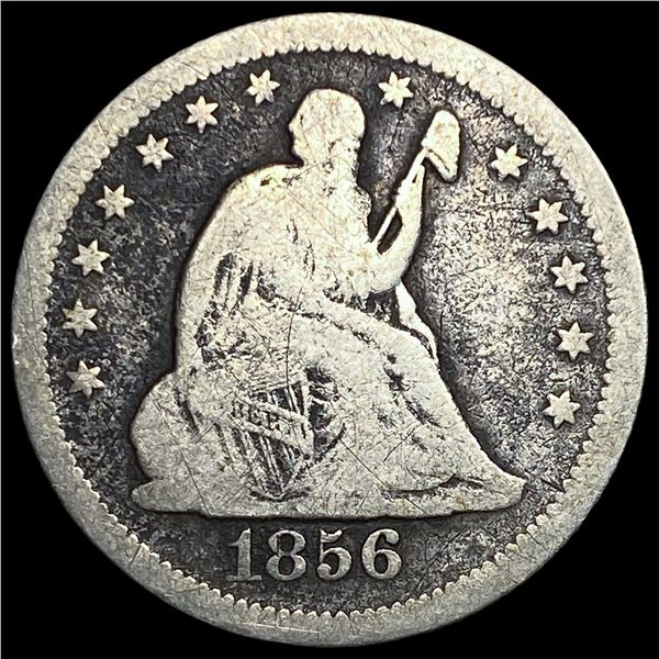 1856-O Silver Seated Liberty Quarter NICELY  CIRCULATED