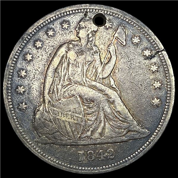 1842 Silver Seated Liberty Dollar HIGH GRADE