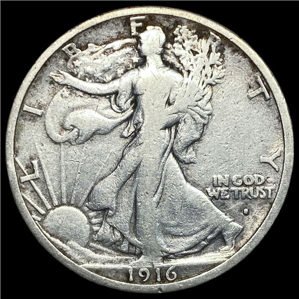 1916-S Silver Walking Liberty Half Dollar  ABOUT UNCIRCULATED